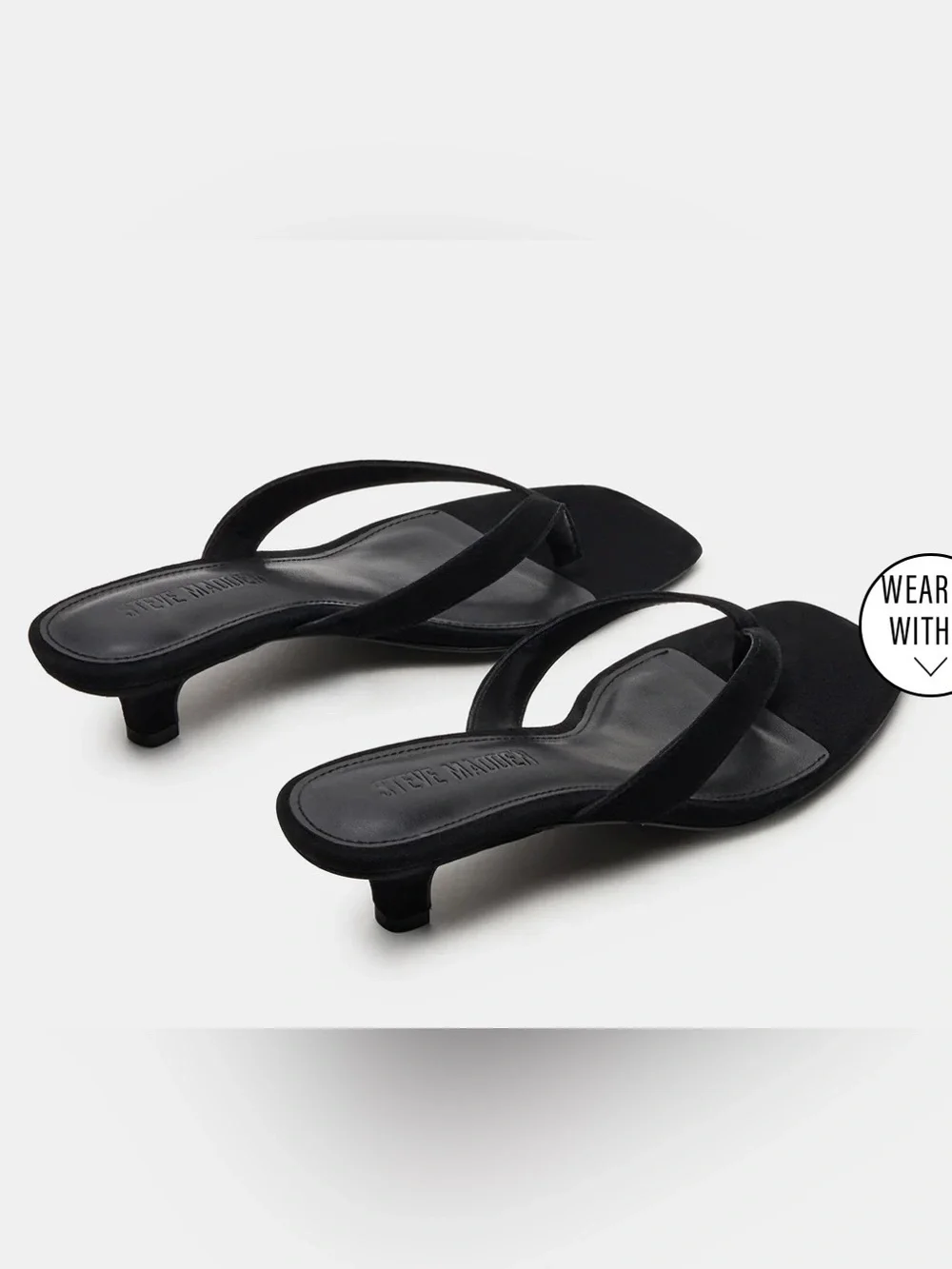 Steve Madden Black Suede kitten heels